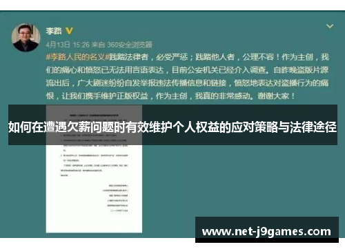 如何在遭遇欠薪问题时有效维护个人权益的应对策略与法律途径